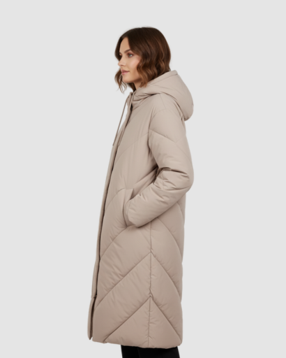 Doudoune Longue Femme à Capuche – Ultra Chaude & Légère