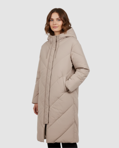 Doudoune Longue Femme à Capuche – Ultra Chaude & Légère