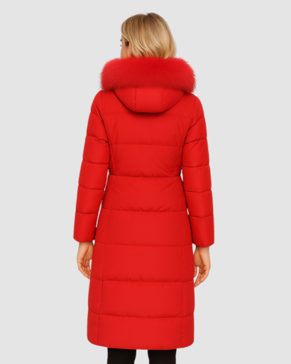 Manteau Long Femme avec Capuche en Fausse Fourrure – Élégance et Isolation Parfaite