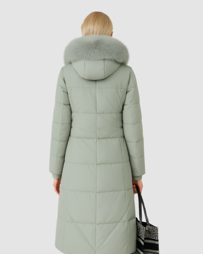 Manteau Long Femme avec Capuche en Fausse Fourrure – Élégance et Isolation Parfaite