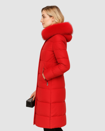 Manteau Long Femme avec Capuche en Fausse Fourrure – Élégance et Isolation Parfaite