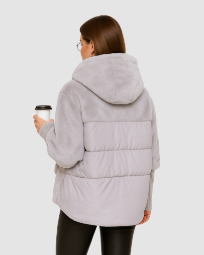 Veste Doudoune Femme avec Capuche – Style Oversize & Détail Fourrure