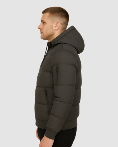 Doudoune Homme Courte Hiver avec Capuche – Manteau Chaud et Urbain