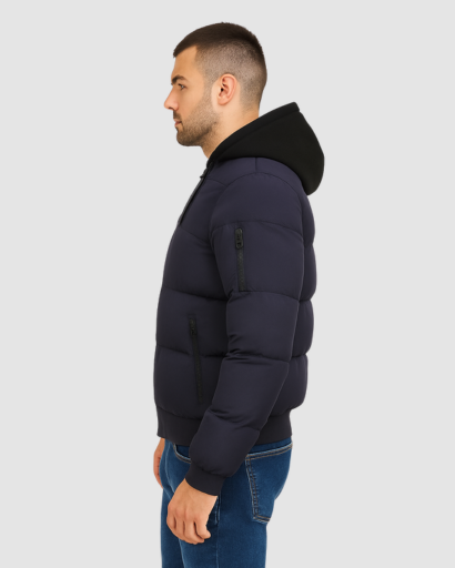 Doudoune Homme Courte Hiver avec Capuche – Manteau Chaud et Urbain