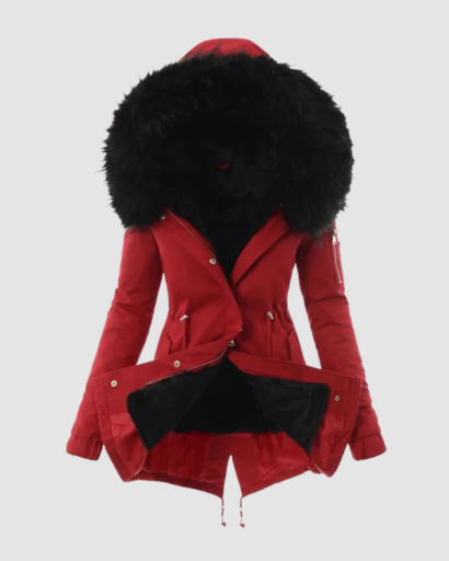 Parka Femme Doublée avec Capuche en Fausse Fourrure – Élégante & Ultra-Chaude