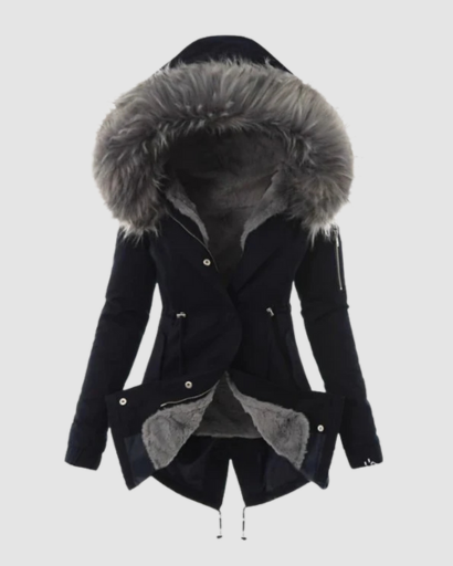 Parka Femme Doublée avec Capuche en Fausse Fourrure – Élégante & Ultra-Chaude