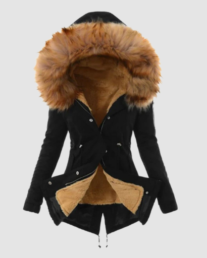 Parka Femme Doublée avec Capuche en Fausse Fourrure – Élégante & Ultra-Chaude