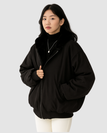Blouson Femme Réversible – Style Douillet & Urbain