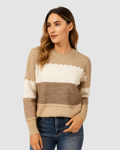 Pull Femme à Rayures Douces – Élégance Décontractée pour Tous les Jours