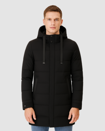 Manteau Duveteux Long pour Homme avec Capuche – Élégance et Confort