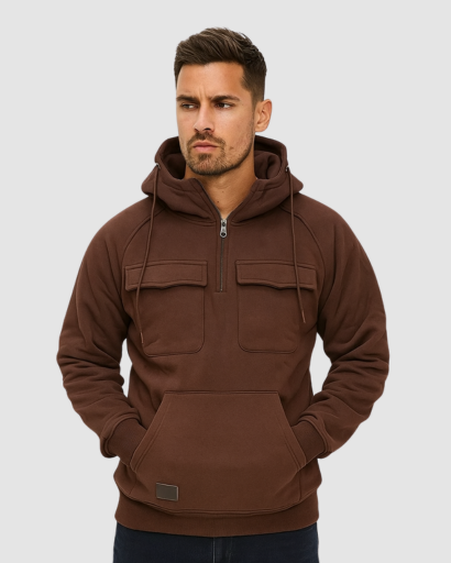 Sweat à Capuche Homme avec Poche Kangourou – Style Utilitaire