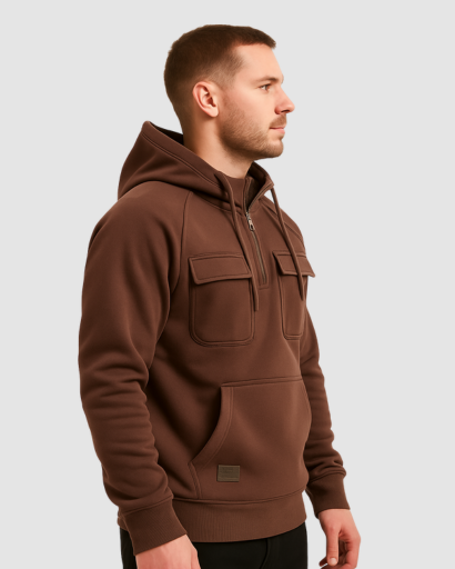 Sweat à Capuche Homme avec Poche Kangourou – Style Utilitaire