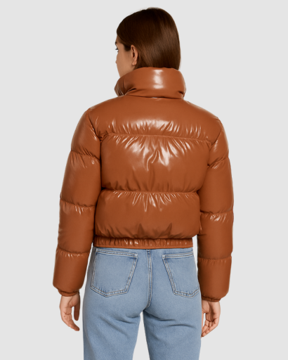 Blouson Matelassé Femme Brillant – Coupe Courte Moderne