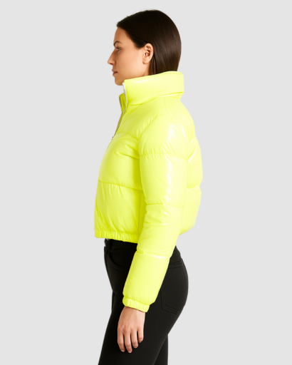 Blouson Matelassé Femme Brillant – Coupe Courte Moderne