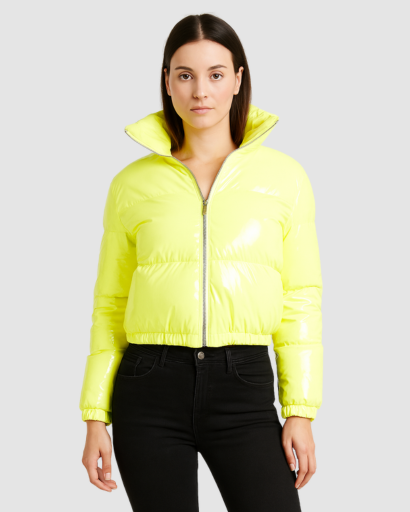 Blouson Matelassé Femme Brillant – Coupe Courte Moderne