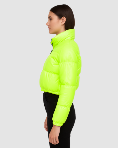 Blouson Matelassé Femme Brillant – Coupe Courte Moderne