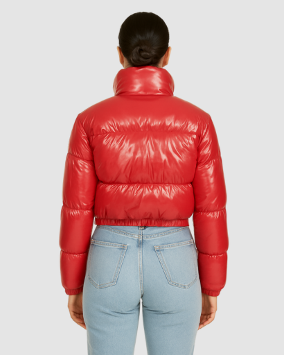 Blouson Matelassé Femme Brillant – Coupe Courte Moderne