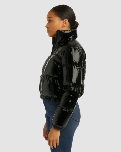 Blouson Matelassé Femme Brillant – Coupe Courte Moderne