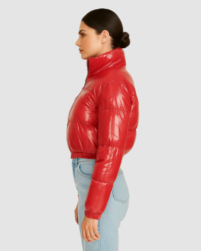 Blouson Matelassé Femme Brillant – Coupe Courte Moderne