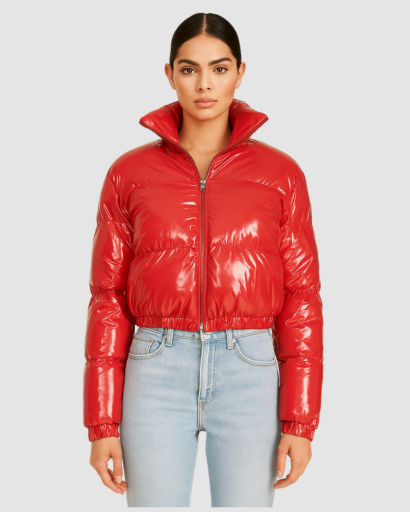 Blouson Matelassé Femme Brillant – Coupe Courte Moderne