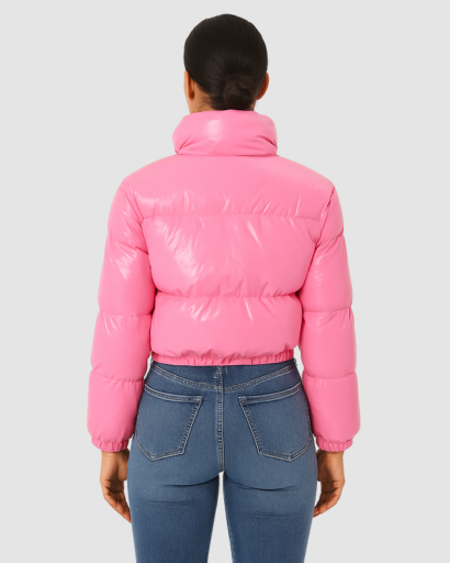 Blouson Matelassé Femme Brillant – Coupe Courte Moderne