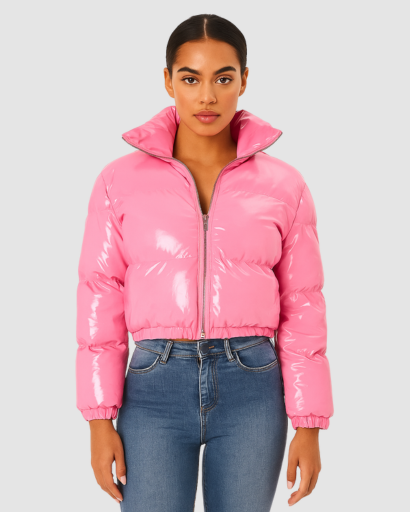 Blouson Matelassé Femme Brillant – Coupe Courte Moderne