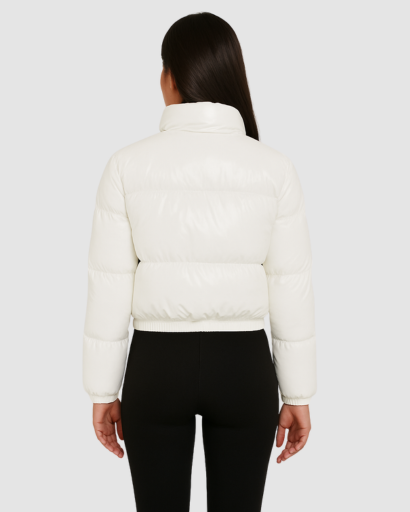 Blouson Matelassé Femme Brillant – Coupe Courte Moderne