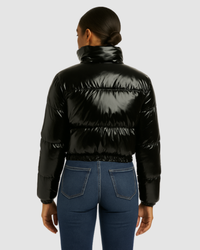 Blouson Matelassé Femme Brillant – Coupe Courte Moderne