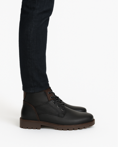 Bottines Homme en Cuir Hiver – Chaussures Montantes Chaudes et Robustes