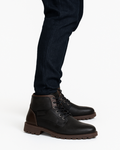 Bottines Homme en Cuir Hiver – Chaussures Montantes Chaudes et Robustes