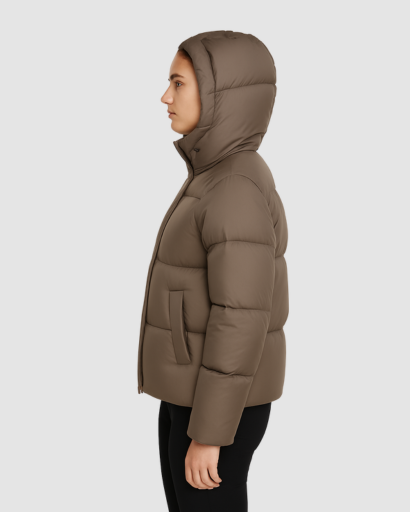 Doudoune Femme Courte Hiver avec Capuche – Manteau Chaud et Moderne