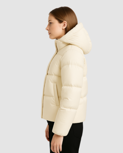 Doudoune Femme Courte Hiver avec Capuche – Manteau Chaud et Moderne