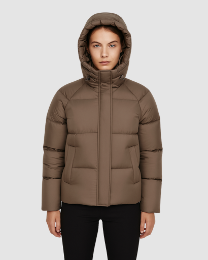 Doudoune Femme Courte Hiver avec Capuche – Manteau Chaud et Moderne