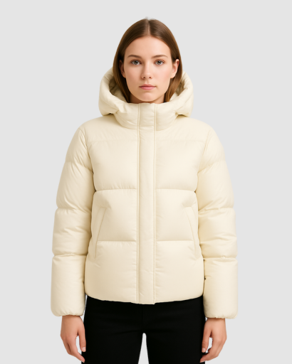 Doudoune Femme Courte Hiver avec Capuche – Manteau Chaud et Moderne