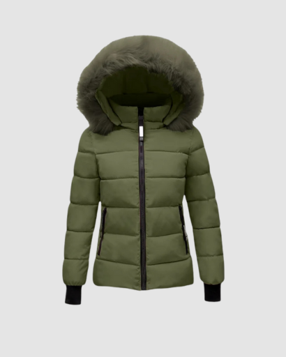 Doudoune Femme à Capuche avec Fausse Fourrure – Look Moderne et Chaleur Assurée