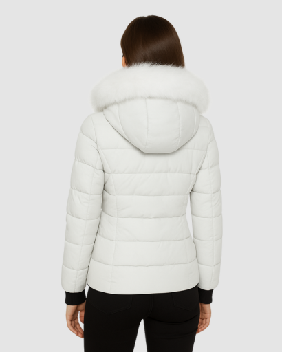 Doudoune Femme à Capuche avec Fausse Fourrure – Look Moderne et Chaleur Assurée