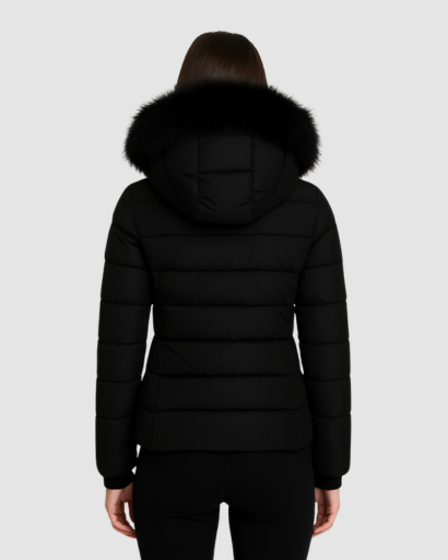 Doudoune Femme à Capuche avec Fausse Fourrure – Look Moderne et Chaleur Assurée