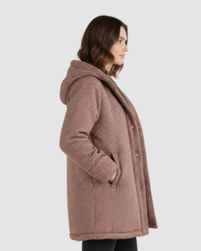Manteau Long Femme à Capuche Doublé Polaire – Hiver Chaud et Confort au Quotidien