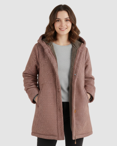Manteau Long Femme à Capuche Doublé Polaire – Hiver Chaud et Confort au Quotidien