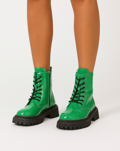 Bottes de Combat Vernies Femme – Style Tendance et Audacieux