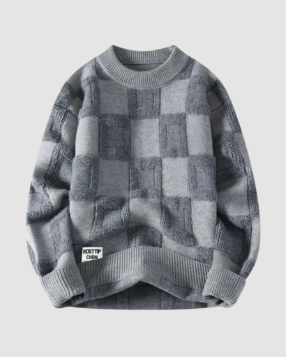 Pull oversize homme à motif géométrique – style streetwear tendance