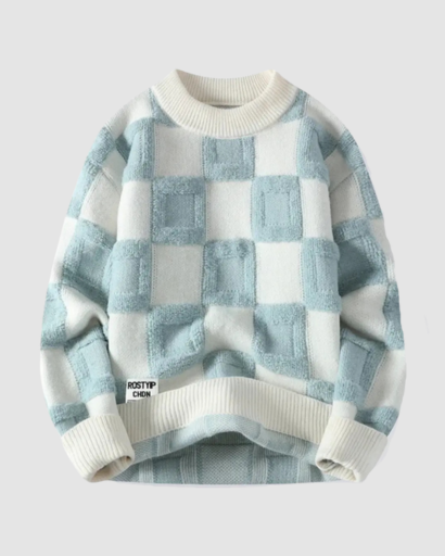 Pull oversize homme à motif géométrique – style streetwear tendance