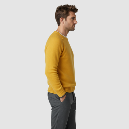 Pull Homme Classique à Col Rond – Maille Douce & Élégante