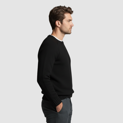 Pull Homme Classique à Col Rond – Maille Douce & Élégante