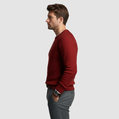 Pull Homme Classique à Col Rond – Maille Douce & Élégante