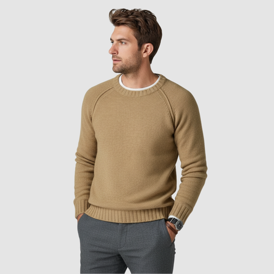 Pull Homme Classique à Col Rond – Maille Douce & Élégante