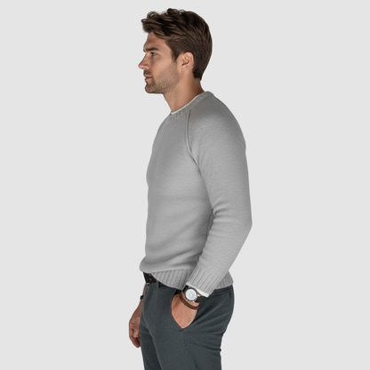 Pull Homme Classique à Col Rond – Maille Douce & Élégante