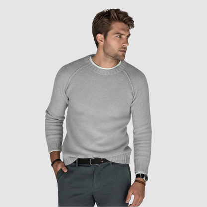 Pull Homme Classique à Col Rond – Maille Douce & Élégante