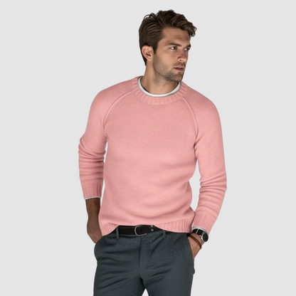 Pull Homme Classique à Col Rond – Maille Douce & Élégante