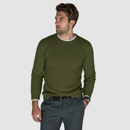 Pull Homme Classique à Col Rond – Maille Douce & Élégante
